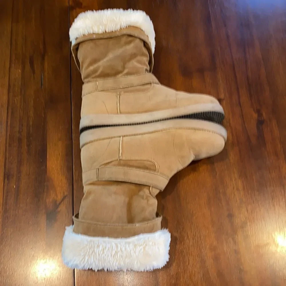 G by Guess Faux Fur and Leather Ankle Boots Size 7.5
